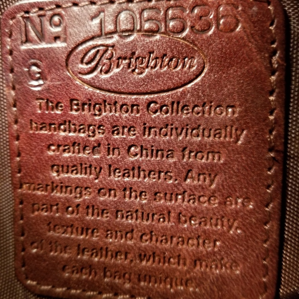 Brighton Tapesstry Red Fabric & Brown Leather Shoulder Bag - Picture 8 of 8